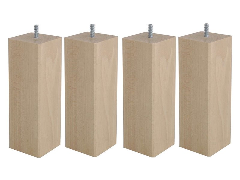 Lot de 4 pieds de sommier carré 70x70mm hauteur 20cm - BZ DESTOCK