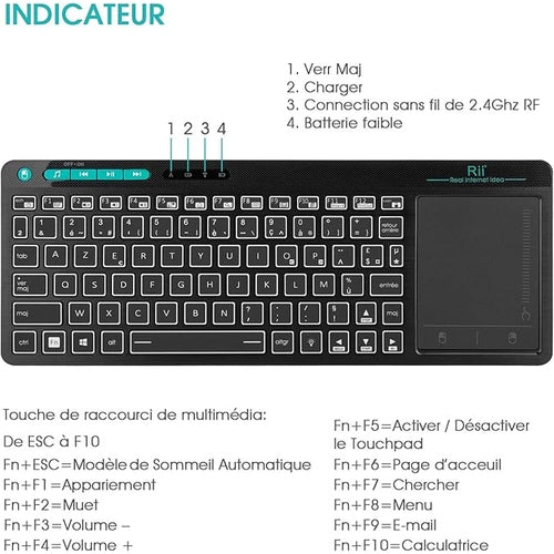 Clavier Bluetooth + TrackPad