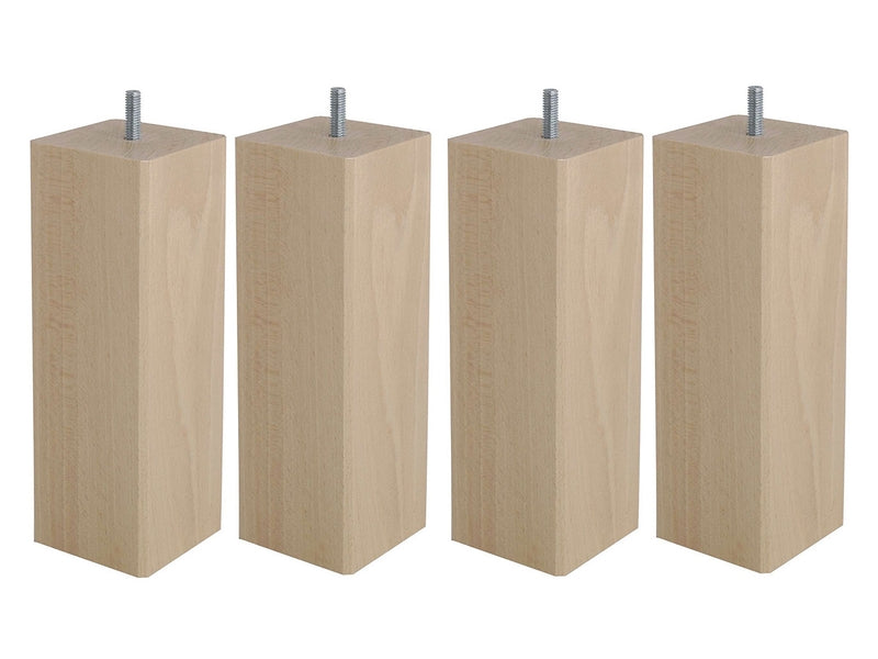 Lot de 4 pieds de sommier carré 70x70mm hauteur 20cm