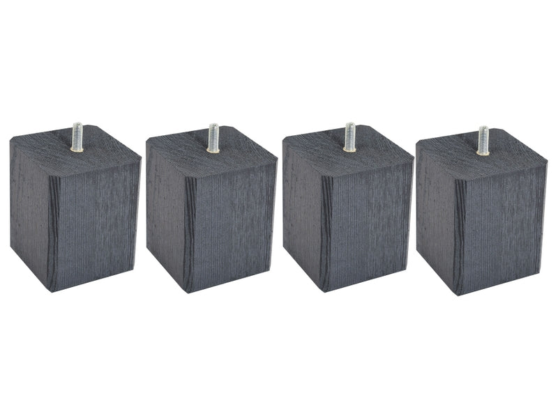 Lot de 4 pieds de sommier carré 70x70mm hauteur 10cm
