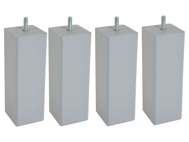 Lot de 4 pieds de sommier carré 70x70mm hauteur 15cm
