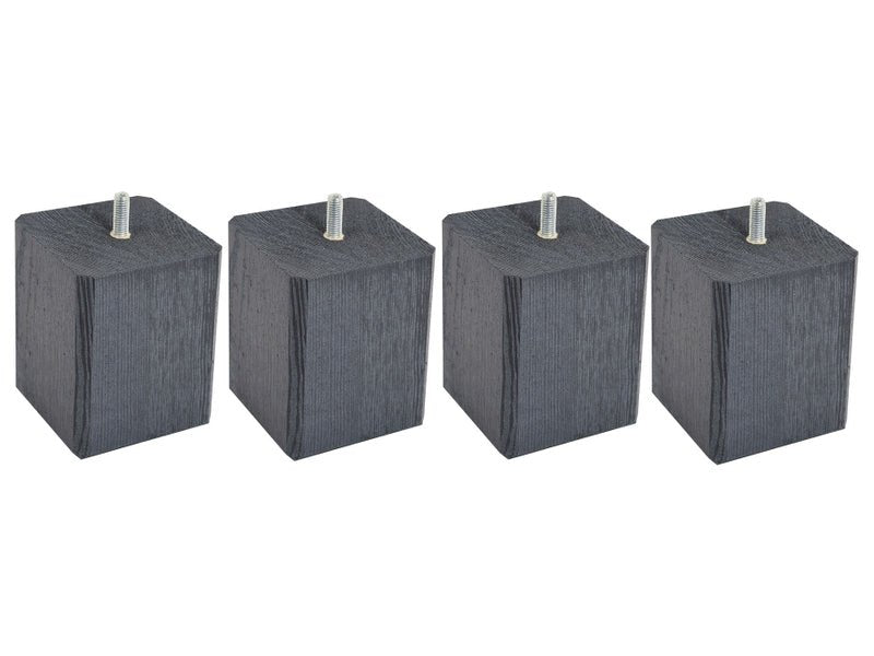 Lot de 4 pieds de sommier carré 70x70mm hauteur 10cm - BZ DESTOCK