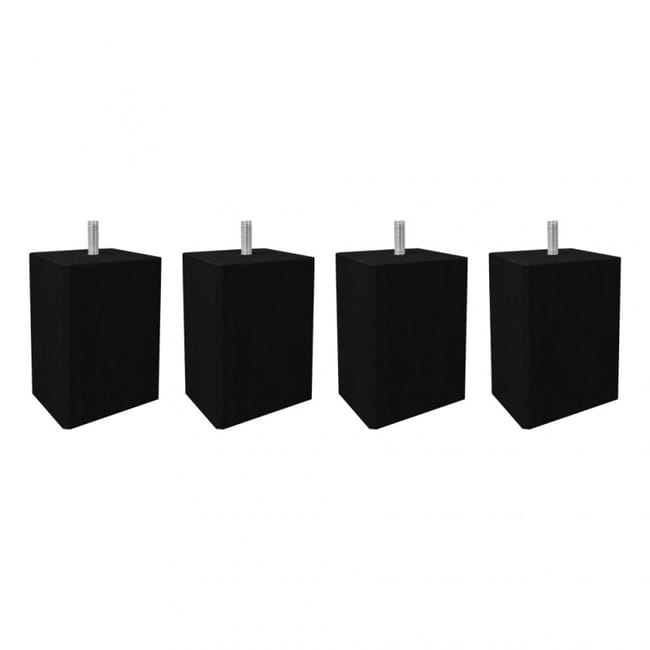 Lot de 4 pieds de sommier carré 70x70mm hauteur 10cm